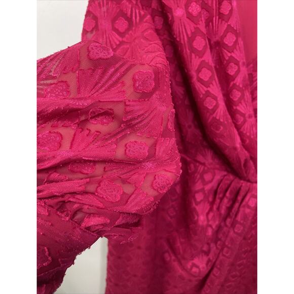 Maggy London Dress Women Plus Size V-Neck Surplus Bodice Faux Wrap High Low 18 W - Picture 4 of 13